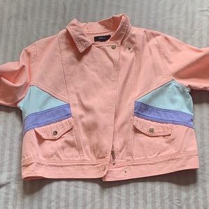 80s inspired jean Moto style jacket